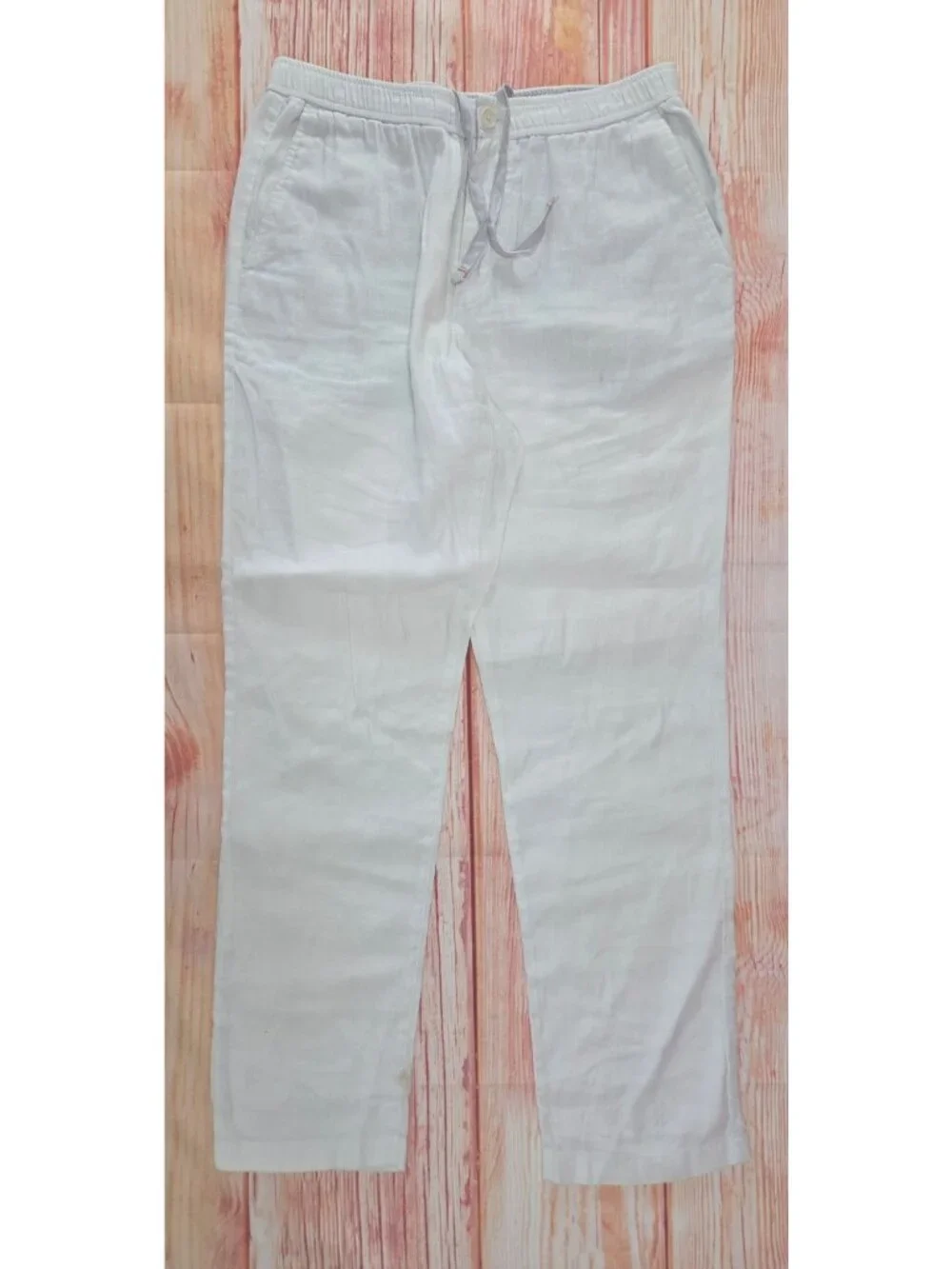 Tommy Bahama Mens White Relaxed Linen Blend Pants Size L 32